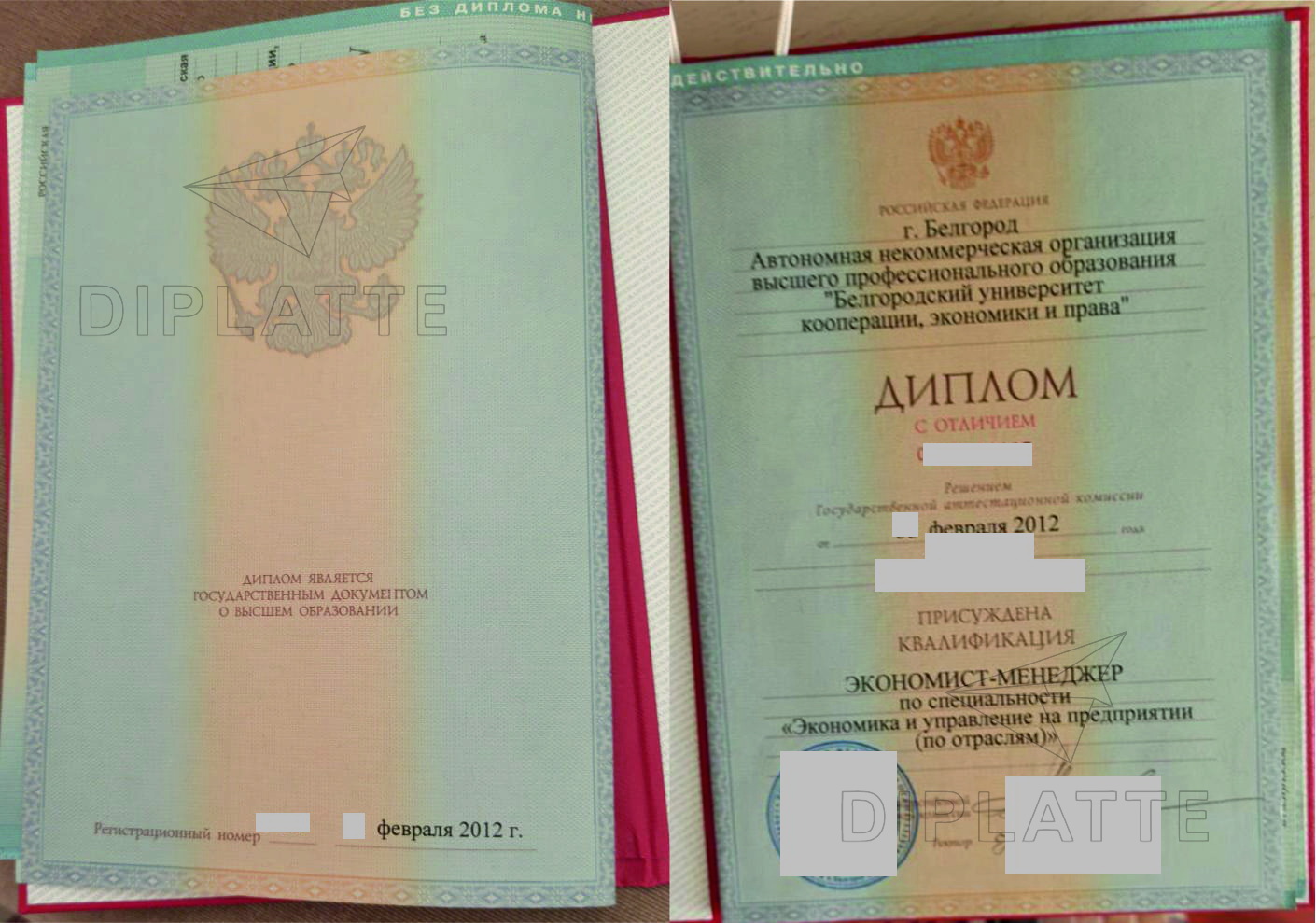 Диплом БУКЭП с отличием 2012